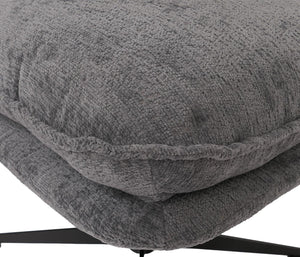 Hocker mit Polster Fusshocker Ottomane Chenille grau