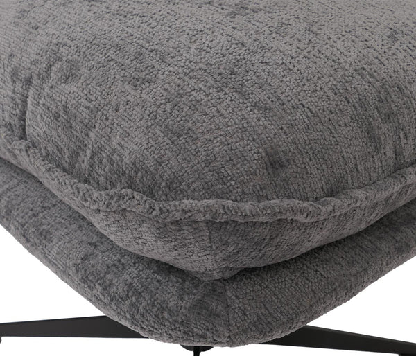 Hocker mit Polster Fusshocker Ottomane Chenille grau