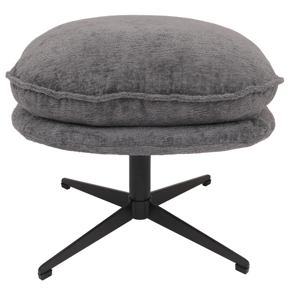Hocker mit Polster Fusshocker Ottomane Chenille grau