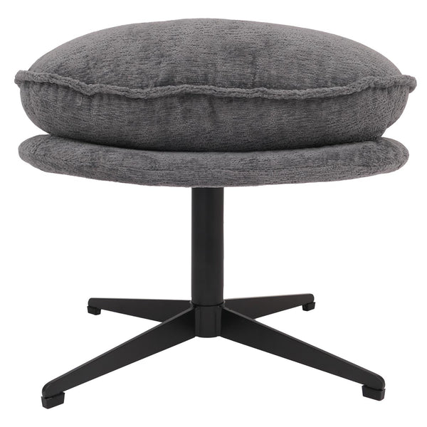 Hocker mit Polster Fusshocker Ottomane Chenille grau