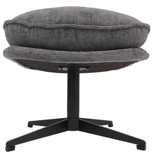 Hocker mit Polster Fusshocker Ottomane Chenille grau