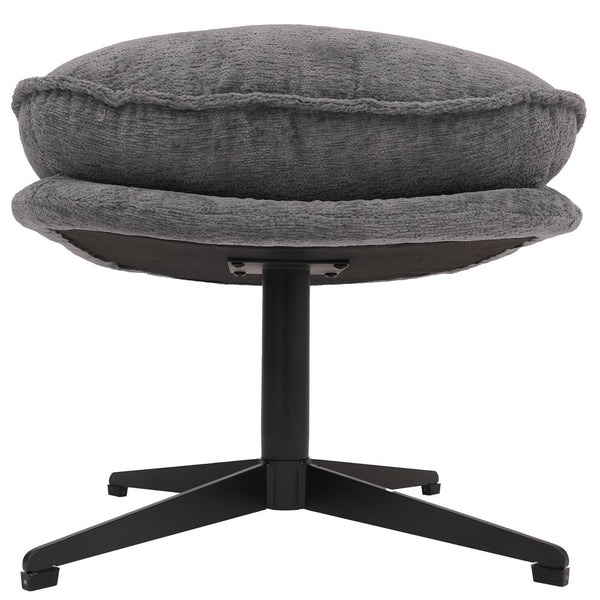 Hocker mit Polster Fusshocker Ottomane Chenille grau
