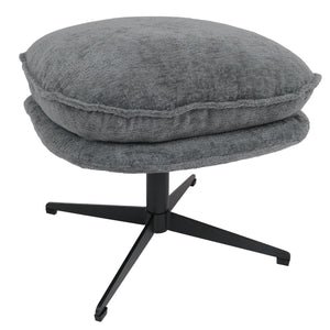 Hocker mit Polster Fusshocker Ottomane Chenille grau