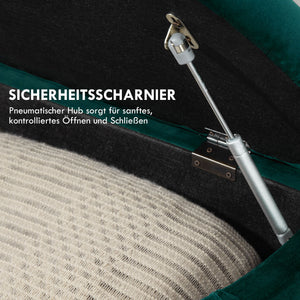 Sitzbank Hocker mit Stauraum gepolstert in Samtoptik dunkelgrau