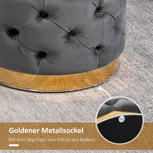 Hocker mit Stauraum Vintage 55x55x42cm Kohlegrau