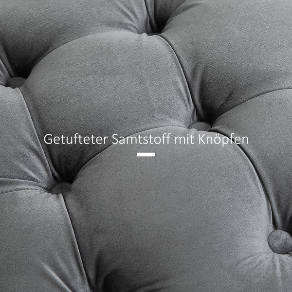 Hocker mit Stauraum Vintage 55x55x42cm Kohlegrau