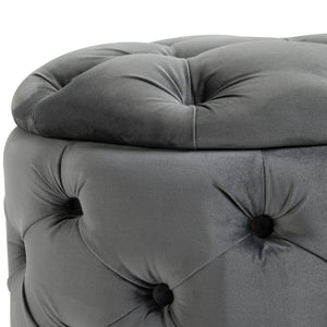 Hocker mit Stauraum Vintage 55x55x42cm Kohlegrau