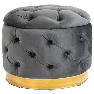 Hocker mit Stauraum Vintage 55x55x42cm Kohlegrau