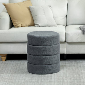 Hocker rund mit Teddyfleece bis 120kg 40x45cm dunkelgrau