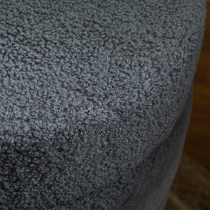 Hocker rund mit Teddyfleece bis 120kg 40x45cm dunkelgrau