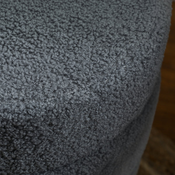 Hocker rund mit Teddyfleece bis 120kg 40x45cm dunkelgrau