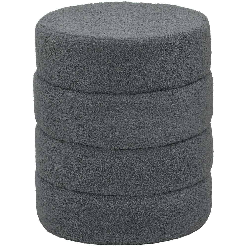 Hocker rund mit Teddyfleece bis 120kg 40x45cm dunkelgrau