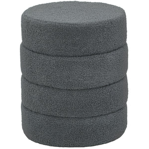 Hocker rund mit Teddyfleece bis 120kg 40x45cm dunkelgrau