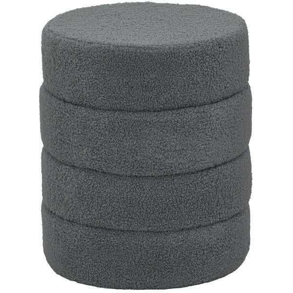Hocker rund mit Teddyfleece bis 120kg 40x45cm dunkelgrau