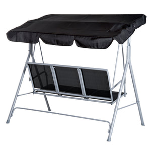 Hollywoodschaukel 3-Sitzer mit verstellbarem Sonnendach für Garten