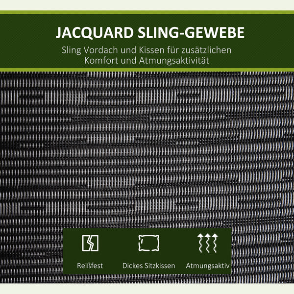 Hollywoodschaukel 3-Sitzer mit verstellbarem Sonnendach für Garten
