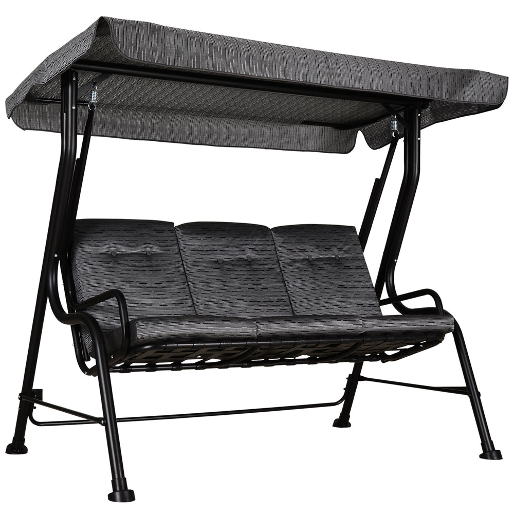 Hollywoodschaukel 3-Sitzer mit verstellbarem Sonnendach für Garten