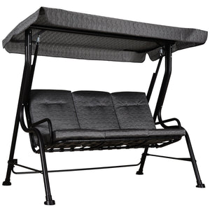 Hollywoodschaukel 3-Sitzer mit verstellbarem Sonnendach für Garten