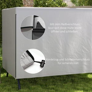 Hollywoodschaukel Abdeckung Schutzhülle wetterfest für Gartenmöbel 215x155x150cm grau