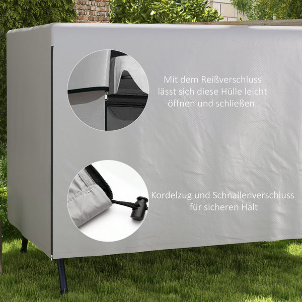 Hollywoodschaukel Abdeckung Schutzhülle wetterfest für Gartenmöbel 215x155x150cm grau