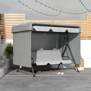 Hollywoodschaukel Abdeckung Schutzhülle wetterfest für Gartenmöbel 215x155x150cm grau