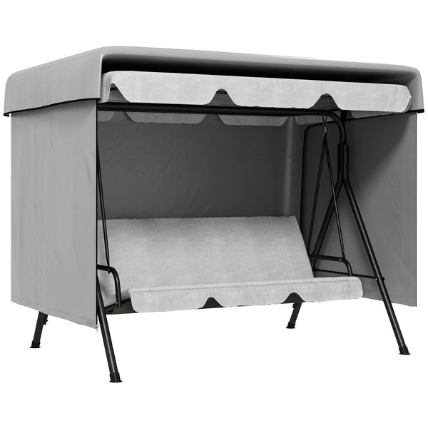 Hollywoodschaukel Abdeckung Schutzhülle wetterfest für Gartenmöbel 215x155x150cm grau
