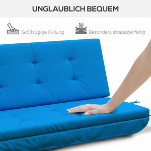 Hollywoodschaukel Auflage Kissen 170cm bequem Blau
