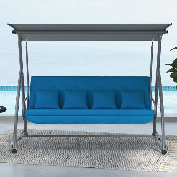 Hollywoodschaukel Auflage Kissen 170cm bequem Blau