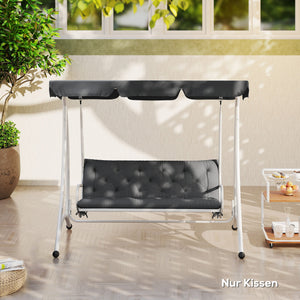 Balançoire Hollywood avec coussins, gris foncé