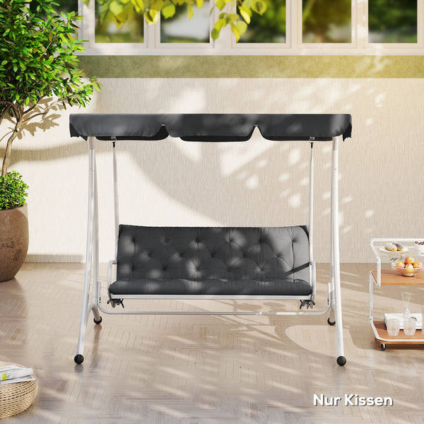 Balançoire Hollywood avec coussins, gris foncé