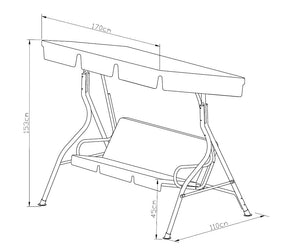 Hollywoodschaukel FLORIDA 3-sitzer, grau/creme