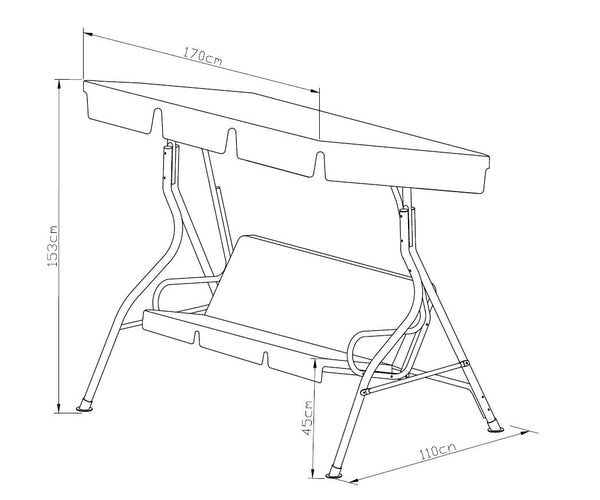 Hollywoodschaukel FLORIDA 3-sitzer, grau/creme