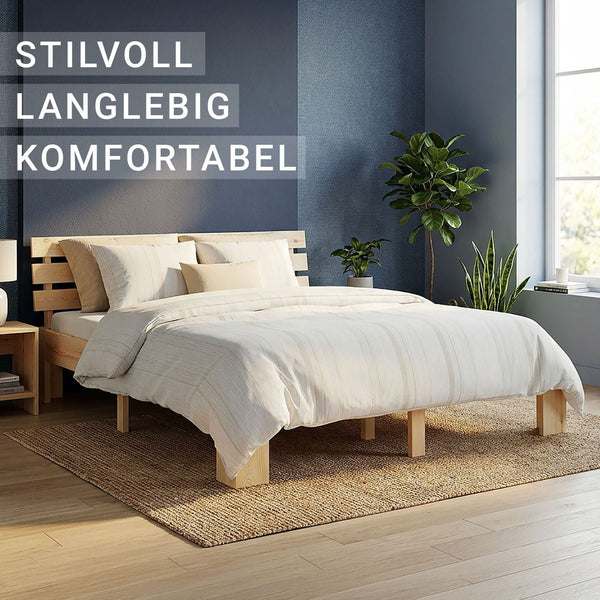 Doppelbett Holzbett Futonbett 140x200 natur