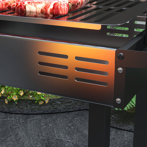 Holzkohlegrill BBQ Grill mit Drehspiess und verstellbarem Rost