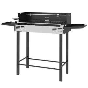 Holzkohlegrill BBQ Grill mit Drehspiess und verstellbarem Rost
