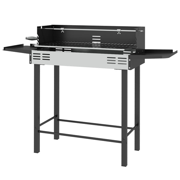 Holzkohlegrill BBQ Grill mit Drehspiess und verstellbarem Rost