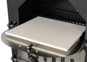Holzkohlegrill mit Pizzaofen, Grillrost & Pizzastein, schwarz