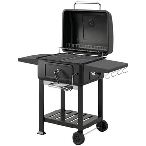 Holzkohlegrill BBQ Smoker mit Deckel und Thermometer