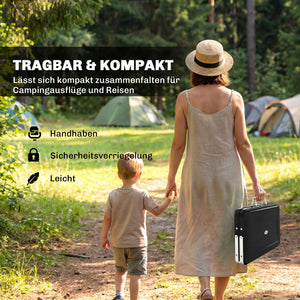 Holzkohlegrill BBQ Smoker klappbar für Camping Outdoor Edelstahl