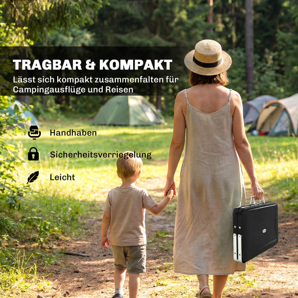 Holzkohlegrill BBQ Smoker klappbar für Camping Outdoor Edelstahl