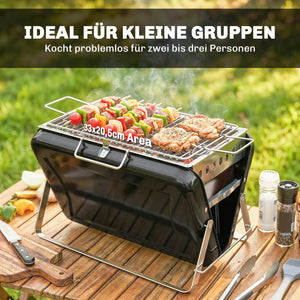 Holzkohlegrill BBQ Smoker klappbar für Camping Outdoor Edelstahl