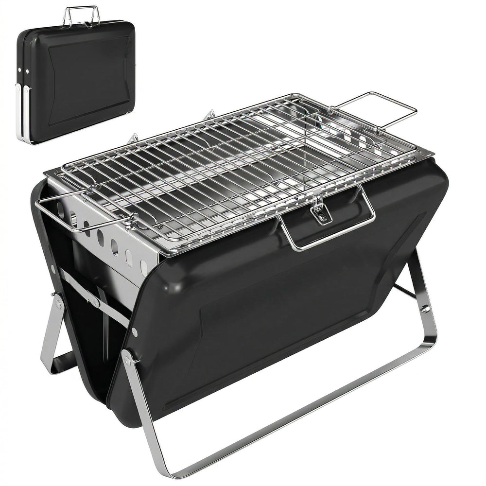 Holzkohlegrill BBQ Smoker klappbar für Camping Outdoor Edelstahl