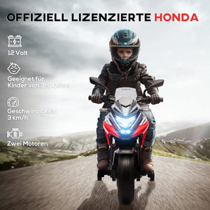 Kindermotorrad elektrisch Honda mit Musik und Licht 3-6 Jahre rot