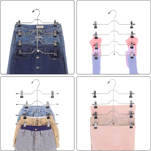 Hosenbügel Kleiderbügel mit Clips 3er-Set Schwarz