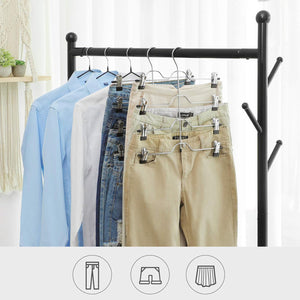 Hosenbügel Kleiderbügel mit Clips 3er-Set Schwarz