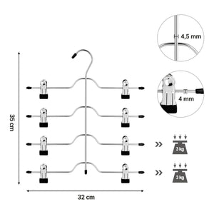 Hosenbügel Kleiderbügel mit Clips 3er-Set Schwarz