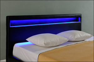 Kunstlederbett Paris mit LED RGB Beleuchtung 160x200cm Corium
