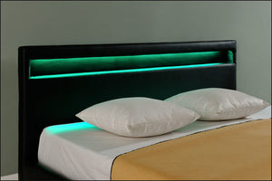 Kunstlederbett Paris mit LED RGB Beleuchtung 140x200cm Corium
