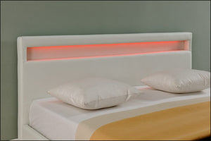 Kunstlederbett Paris mit LED RGB Beleuchtung 140x200cm Corium