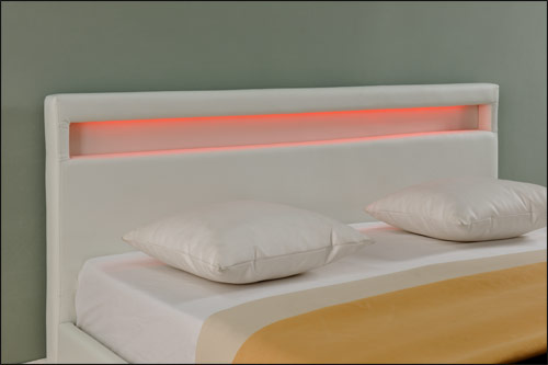 Kunstlederbett Paris mit LED RGB Beleuchtung 180x200cm Corium